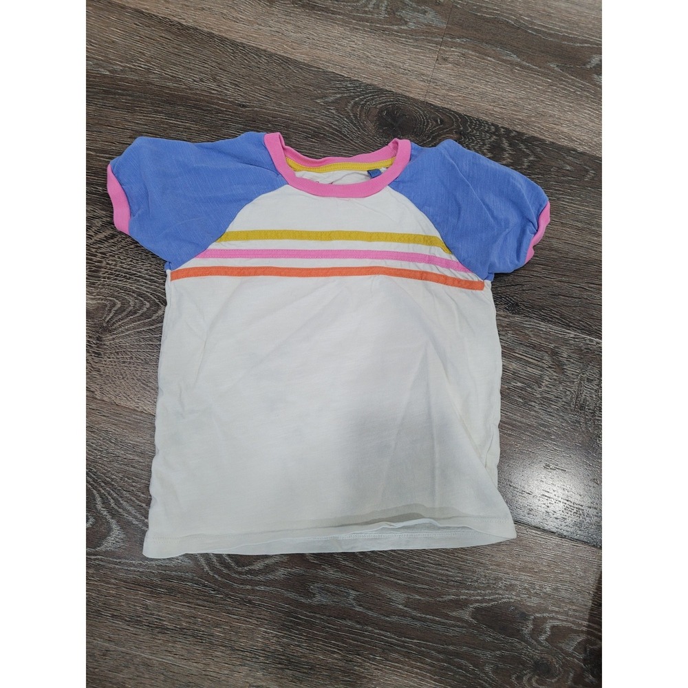 Mini Boden Girls Rainbow Stripe Raglan Tee‎ Shirt Top Size 5-6Y #3